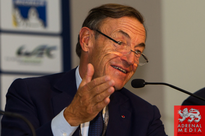 Sir Lindsay Owen-Jones speaks at the Press Conference held by Gerard Neveu CEO at Fuji Speedway - Shizuoka Prefecture - Japan
