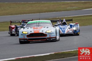Alex MacDowall (GBR) / Darryl O'Young (CAN) / Fernando Rees (BRA) / drivers of car #99 LMGTE PRO Aston Martin Racing (GBR) Aston Martin Vantage V8 Practice 3 at Fuji Speedway - Shizuoka Prefecture - Japan