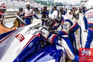 Toyota Pit Lane Ambience Qualifying Alexander Wurz (AUT) / Stephane Sarrazin (FRA) / Kazuki Nakajima (JPN) / drivers of car #7 LMP1 Toyota Racing (JPN) Toyota TS 040 - Hybrid at Fuji Speedway - Shizuoka Prefecture - Japan