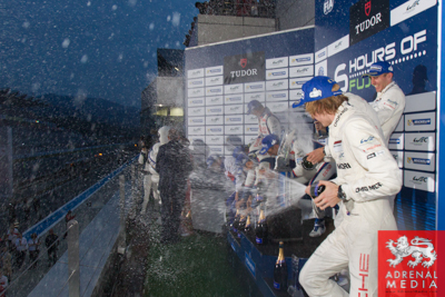 LMP1-H podium Anthony Davidson (GBR) / Nicolas Lapierre (FRA) / Sebastien Buemi (CHE) / drivers of car #8 LMP1 Toyota Racing (JPN) Toyota TS 040 - Hybrid , Alexander Wurz (AUT) / Stephane Sarrazin (FRA) / Kazuki Nakajima (JPN) / drivers of car #7 LMP1 Toy