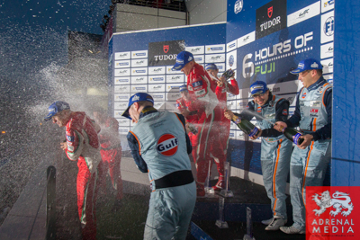 LMGTE Pro podium  Gianmaria Bruni (ITA) / Toni Vilander (FIN) / drivers of car #51 LMGTE PRO AF Corse (ITA) Ferrari F458 Italia, Davide Rigon (ITA) / James Calado (GBR) / drivers of car #71 LMGTE PRO AF Corse (ITA) Ferrari F458 Italia, Alex MacDowall (GBR