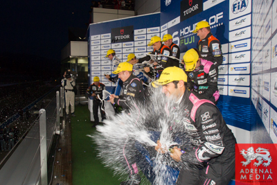 LMP2 Podium Roman Rusinov (RUS) / Olivier Pla (FRA) / Julien Canal (FRA) / drivers of car #26 LMP2 G-Drive Racing (RUS) Morgan-Nissan, Matthew Howson (GBR) / Richard Bradley (GBR) / Alexandre Imperatori (CHE) / drivers of car #47 LMP2 KCMG (HKG) Oreca 03-