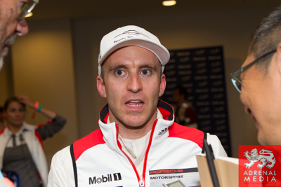 Timo Bernard Porsche is interviewed after the race after coming 3rd overall and 3rd in the LMP1-H t Fuji Speedway - Shizuoka Prefecture - Japan