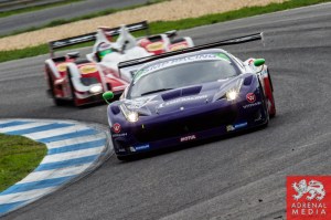 Olivier Beretta (MCO) / David Markozov (RUS) / Anton Ladygin (RUS) drivers of car #73 SMP RACING  (RUS) Ferrari F458 Italia GT3 Free Practice 2 at Circuito Estoril - Cascais - Portugal