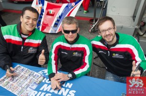 Francois Perrodo (FRA) / Emmanuel Collard (FRA) / Yannick Mallegol (FRA) drivers of car #70 AF CORSE  (ITA) Ferrari F458 Italia Autograph Session and Pit Walk at Circuito Estoril - Cascais - Portugal