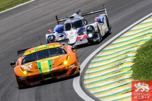 Emerson Fittipaldi (BRA) / Alessandro Pier Guidi (ITA) / Jeffrey Segal (USA) / Car #61 LMGTE AM AF Corse (ITA) Ferrari F458 Italia - 6 Hours of Sao Paulo at Interlagos Circuit - Sao Paulo - Brazil