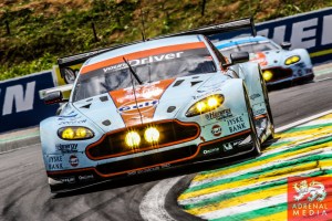 Kristian Poulsen (DNK) / David Heinemeier Hansson (DNK) / Nicki Thiim (DNK) / Car #95 LMGTE AM Aston Martin Racing (GBR) Aston Martin Vantage V8 - 6 Hours of Sao Paulo at Interlagos Circuit - Sao Paulo - Brazil