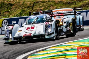 Lucas Di Grassi (BRA) / Loic Duval (FRA) / Tom Kristensen (DNK) / Car #1 LMP1 Audi Sport Team Joest (DEU) Audi R18 e-tron quattro - 6 Hours of Sao Paulo at Interlagos Circuit - Sao Paulo - Brazil