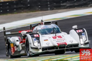 Lucas Di Grassi (BRA) / Loic Duval (FRA) / Tom Kristensen (DNK) / Car #1 LMP1 Audi Sport Team Joest (DEU) Audi R18 e-tron quattro - 6 Hours of Sao Paulo at Interlagos Circuit - Sao Paulo - Brazil