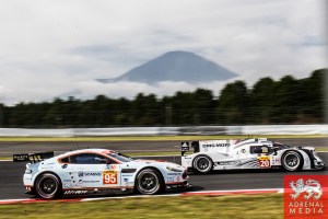 Timo Bernhard (DEU) / Mark Webber (AUS) / Brendon Hartley (NZL) / drivers of car #20 LMP1 Porsche Team (DEU) Porsche 919 Hybrid, Kristian Poulsen (DNK) / David Heinemeir Hansson (DNK) / drivers of car #95 LMGTE AM Aston Martin Racing (GBR) Aston Martin Va
