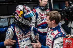 Anthony Davidson (GBR) / Nicolas Lapierre (FRA) / Sebastien Buemi (CHE) / drivers of car #8 LMP1 Toyota Racing (JPN) Toyota TS 040 - Hybrid win pol position for the Qualifying LMP1 at Fuji Speedway - Shizuoka Prefecture - Japan