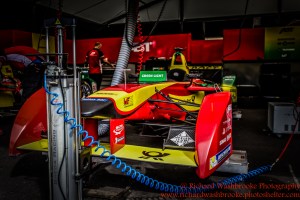 ABT Schaeffler Audi Sport Garage FormulaE Battersea, London Round 11 2nd Practice Photo: - Richard Washbrooke Photography